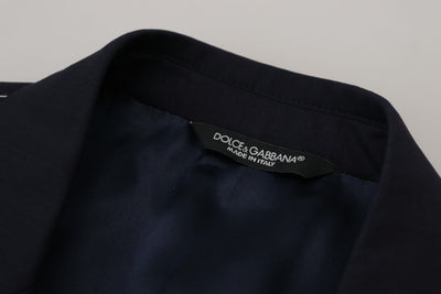 Dolce & Gabbana Blauer einreihiger Wollmantel Blazer