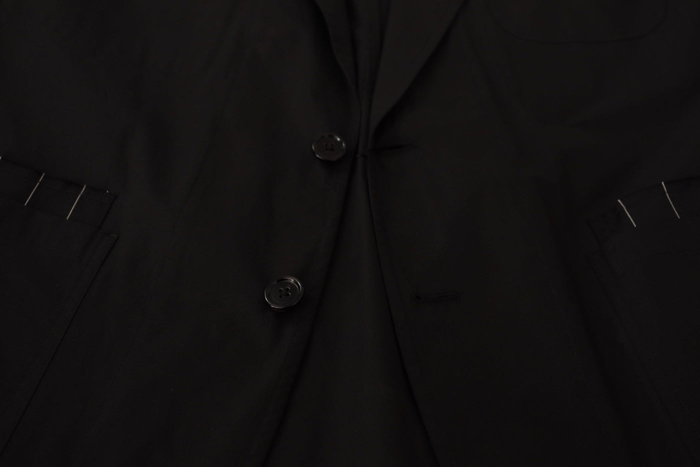 Dolce & Gabbana Schwarze einreihige Blazerjacke aus Baumwolle