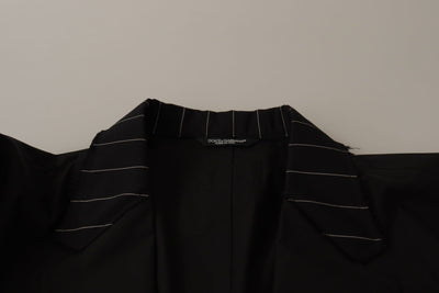 Dolce & Gabbana Schwarze einreihige Blazerjacke aus Baumwolle