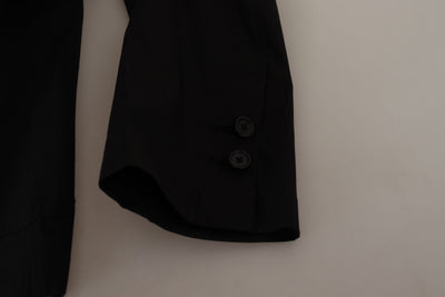 Dolce & Gabbana Schwarze einreihige Blazerjacke aus Baumwolle