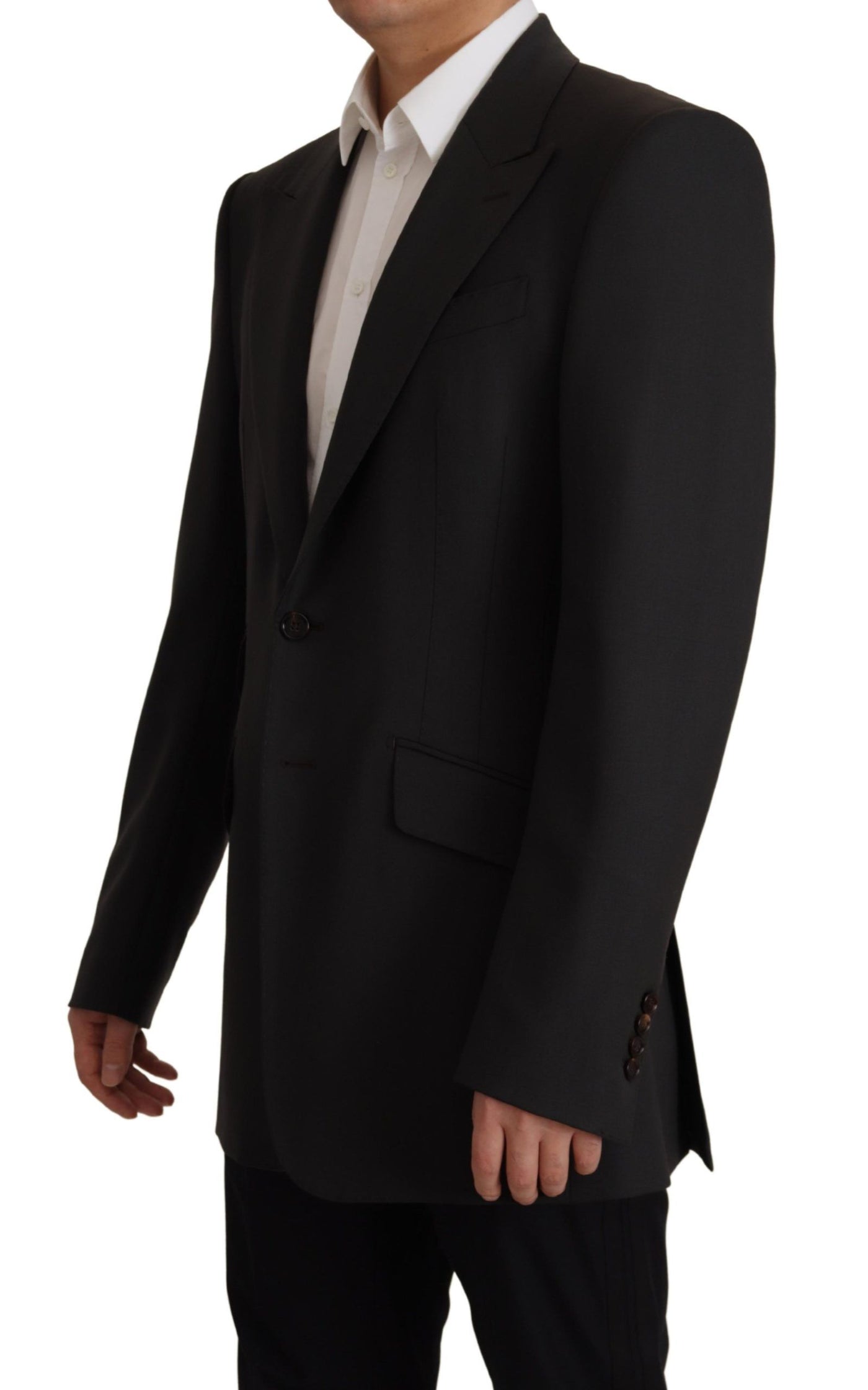 Dolce & Gabbana Schwarzer einreihiger Blazer aus Wolle v