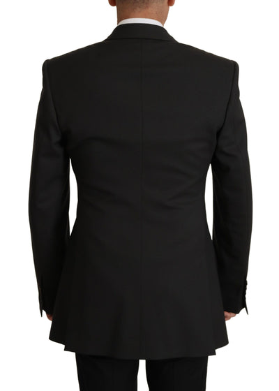 Dolce & Gabbana Schwarzer einreihiger Blazer aus Wolle v