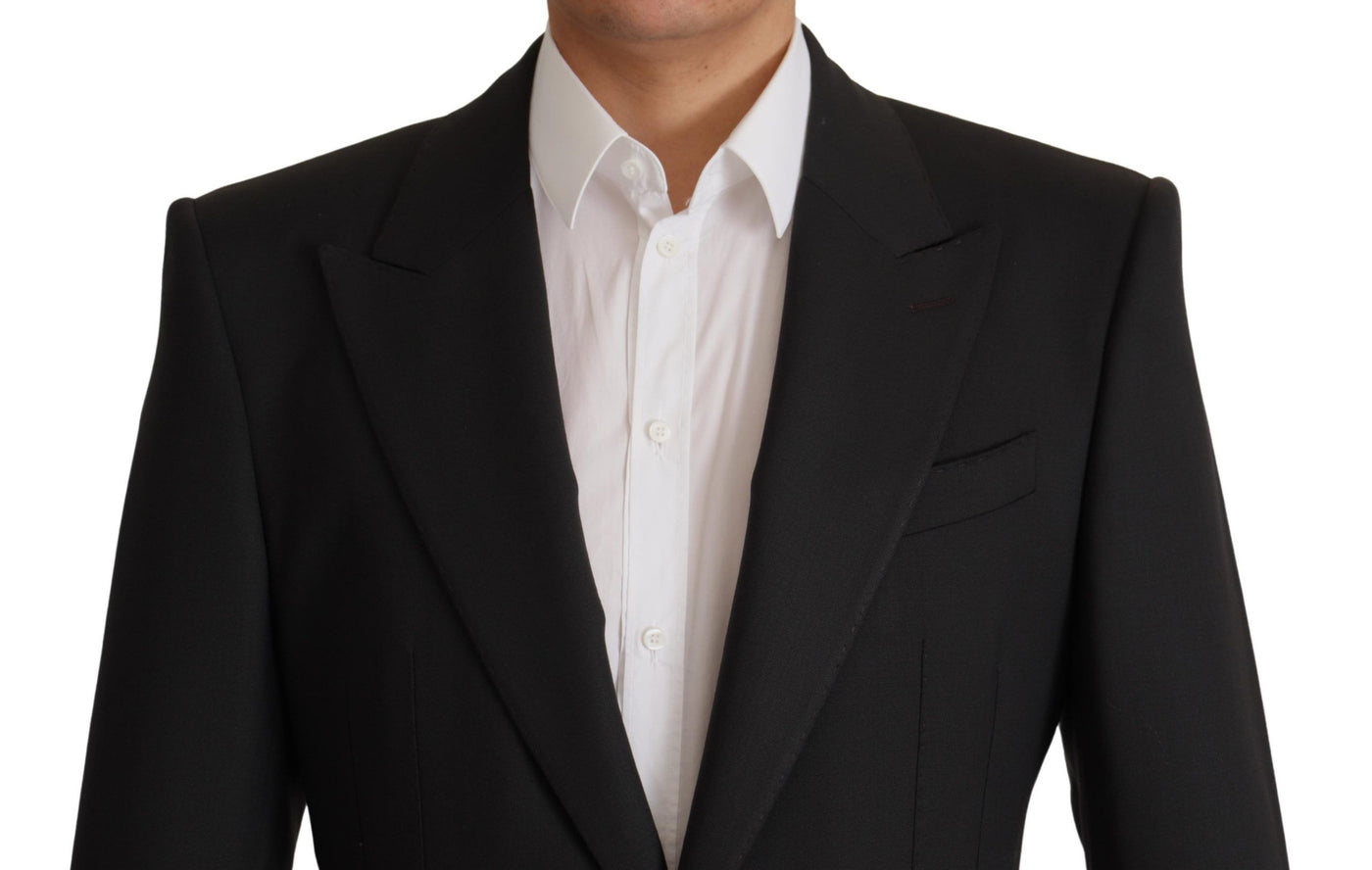 Dolce & Gabbana Schwarzer einreihiger Blazer aus Wolle v