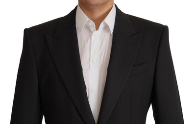 Dolce & Gabbana Schwarzer einreihiger Blazer aus Wolle v