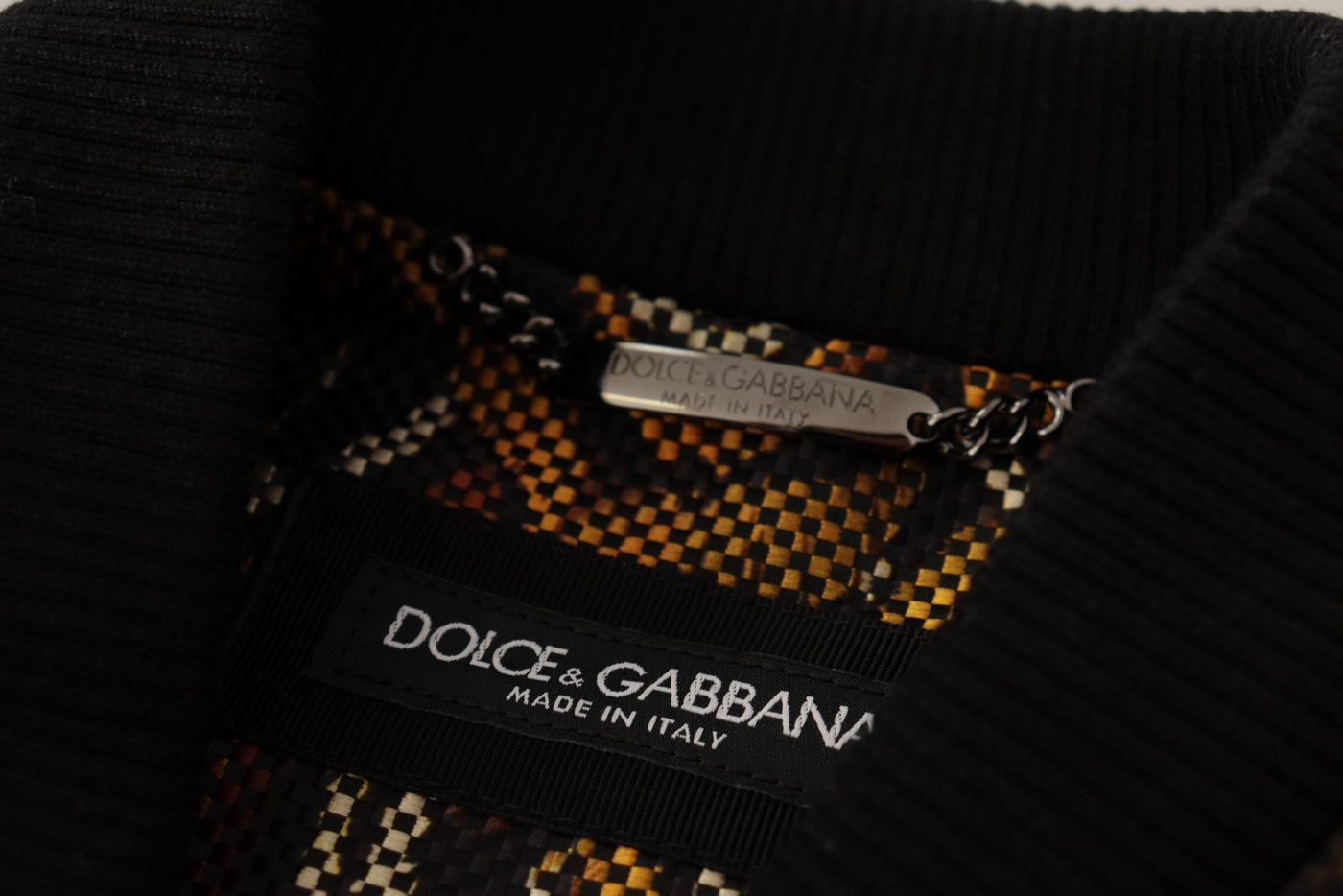 Dolce & Gabbana Braune Feder Blousonjacke mit durchgehendem Reißverschluss