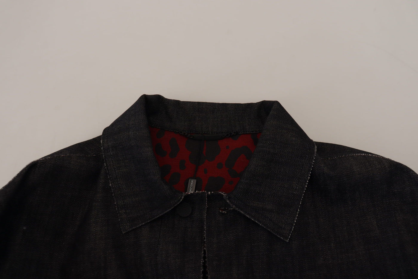Dolce & Gabbana Schwarze Baumwoll-Denimjacke mit Knopfleiste