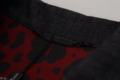 Dolce & Gabbana Schwarze Baumwoll-Denimjacke mit Knopfleiste