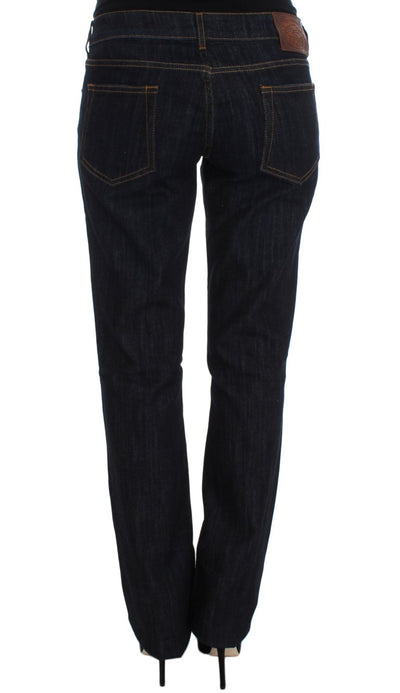 Cavalli Blaue Straight Fit Stretch Jeans aus Baumwolle