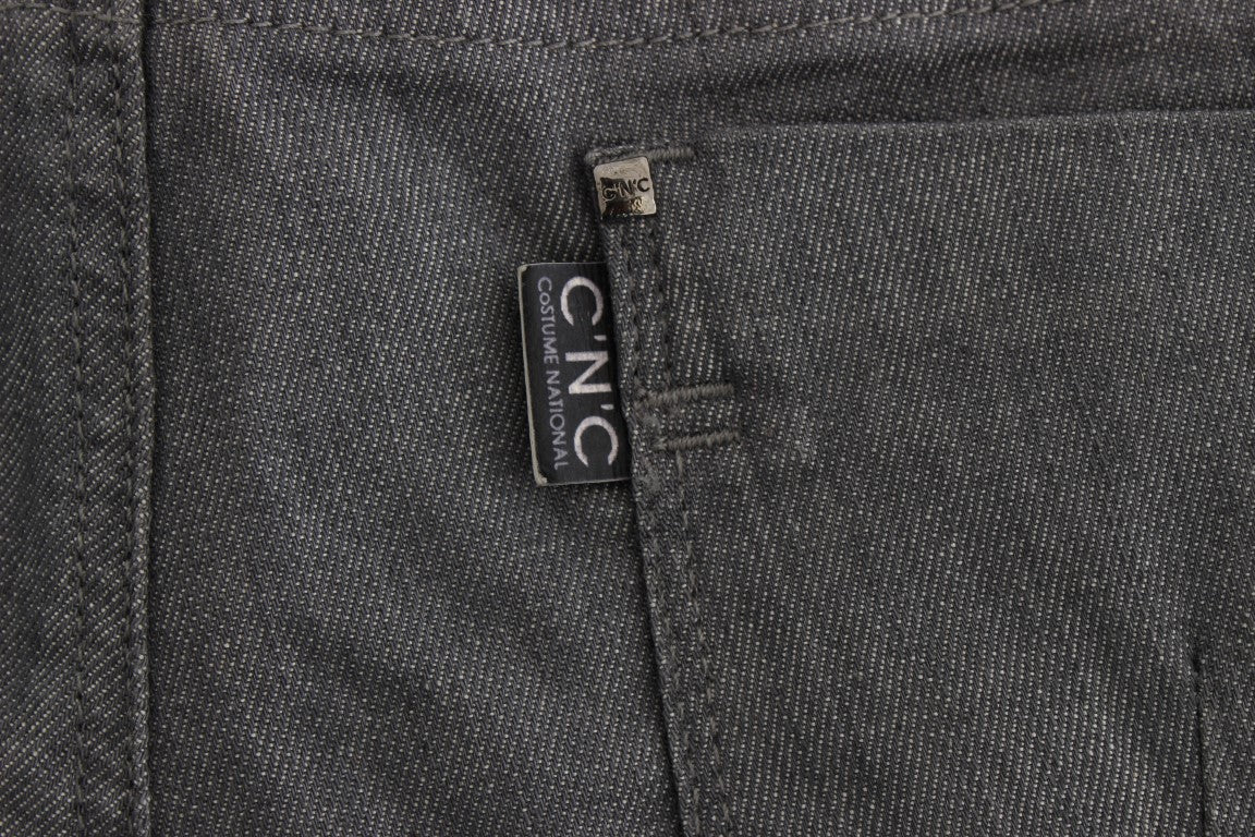Costume National Graue Slim Fit Jeans aus Baumwollmischung