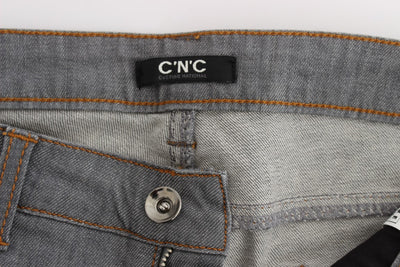 Costume National Graue Denim-Jeans aus Baumwolle mit normaler Passform