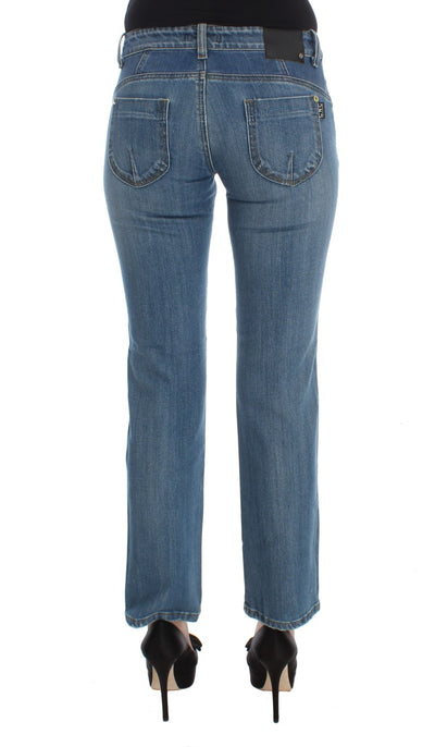 Costume National Blaue Slim Fit Cropped Jeans aus Baumwolle