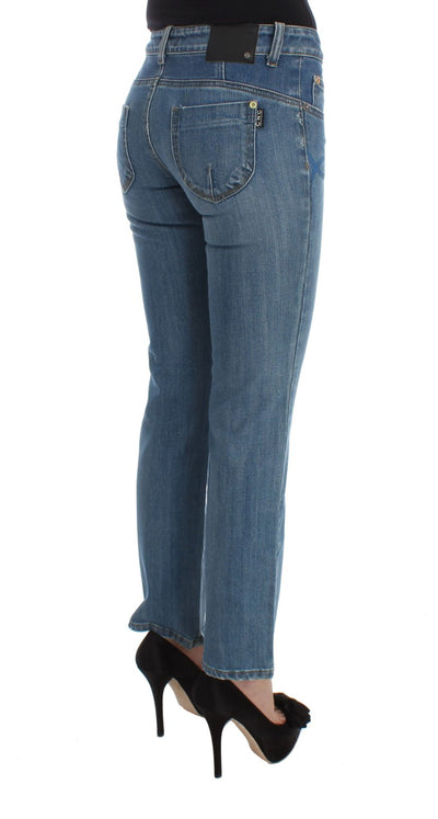 Costume National Blaue Slim Fit Cropped Jeans aus Baumwolle