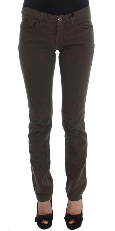 Costume National Grüne Slim Fit Jeans aus Baumwollmischung