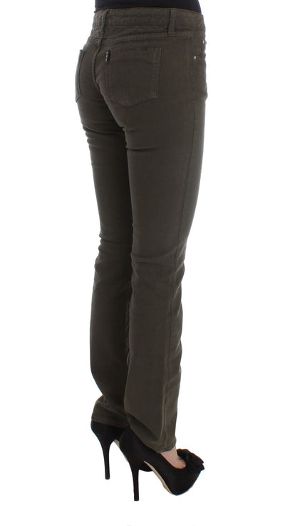Costume National Grüne Slim Fit Jeans aus Baumwollmischung