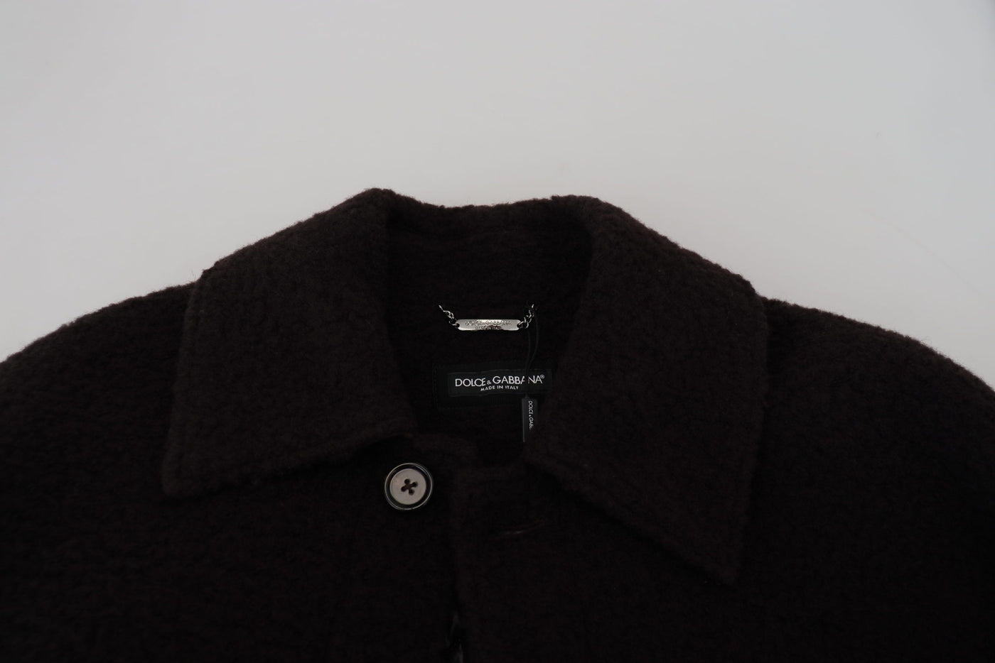 Dolce & Gabbana Schwarzer Alpaka Button Down Trenchcoat Jacke