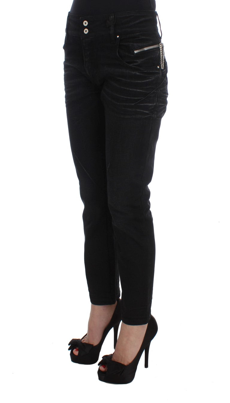 Costume National Schwarze Baumwolle Slouchy Slims Fit Jeans
