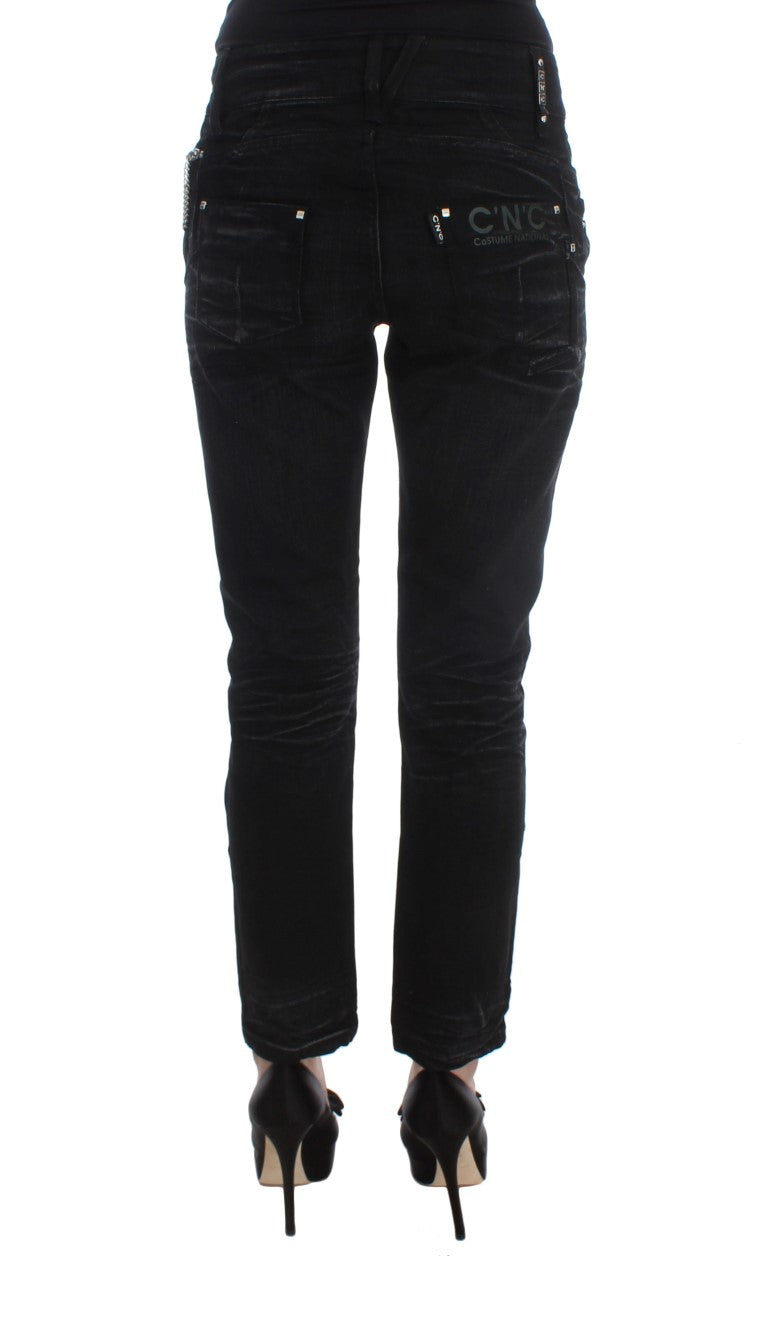 Costume National Schwarze Baumwolle Slouchy Slims Fit Jeans