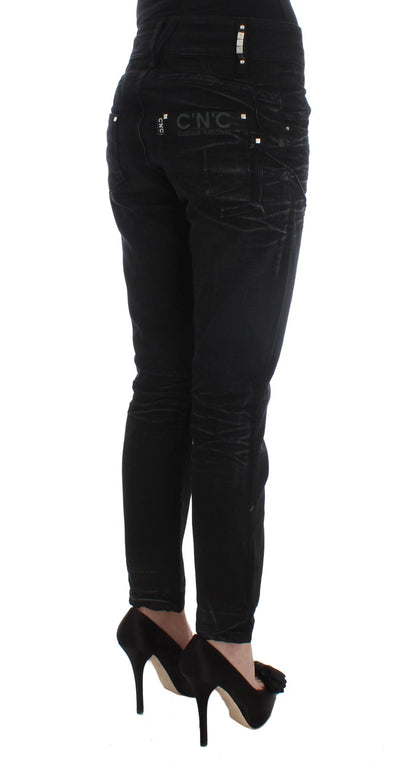 Costume National Schwarze Baumwolle Slouchy Slims Fit Jeans
