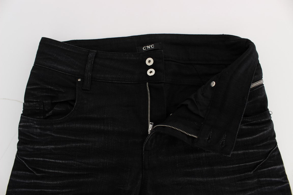 Costume National Schwarze Baumwolle Slouchy Slims Fit Jeans