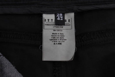 Costume National Schwarze Baumwoll-Capri-Cropped-Denim-Jeans