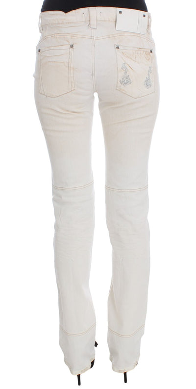 Costume National Weiße Slim Fit Bootcut Jeans aus Baumwolle