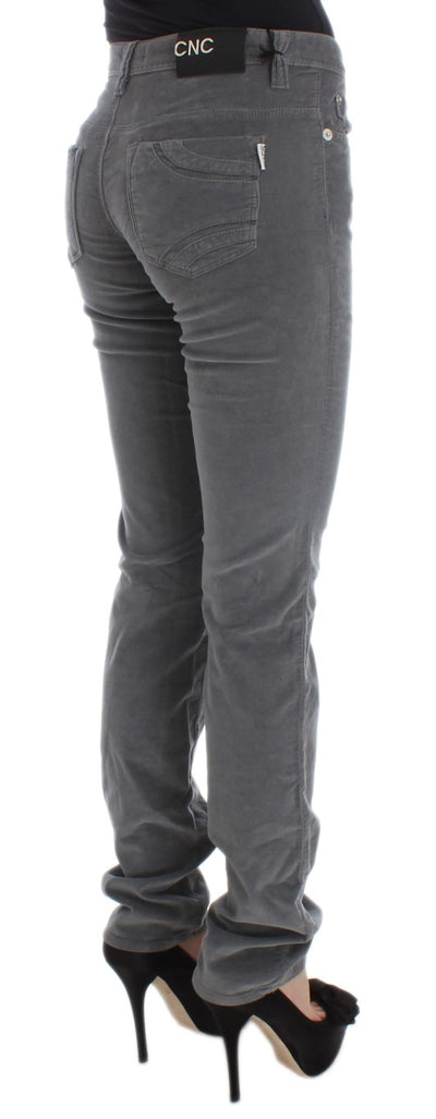 Costume National Graue Baumwolle Super Slim Corduroys Jeans