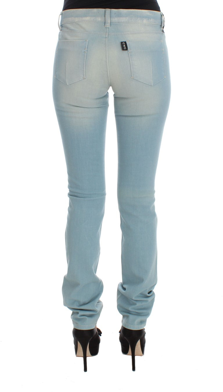 Costume National Blaue Baumwollmischung Super Slim Fit Jeans