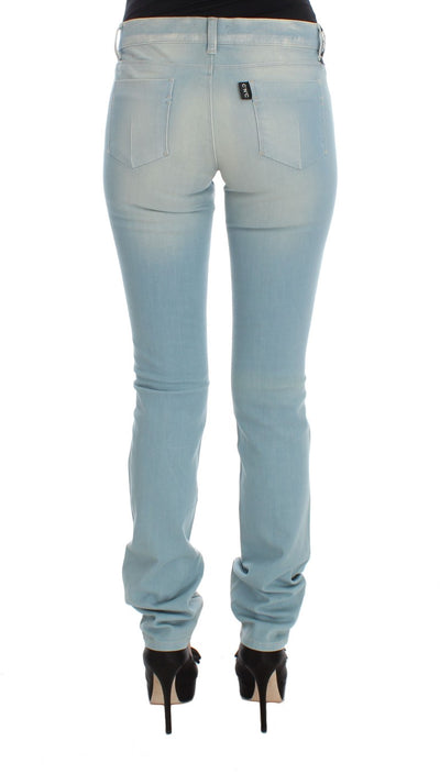 Costume National Blaue Baumwollmischung Super Slim Fit Jeans