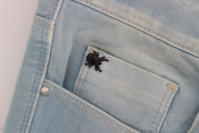 Costume National Blaue Baumwollmischung Super Slim Fit Jeans