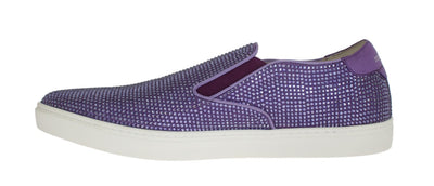 Dolce & Gabbana Lila Strass Canvas Logo Sneakers
