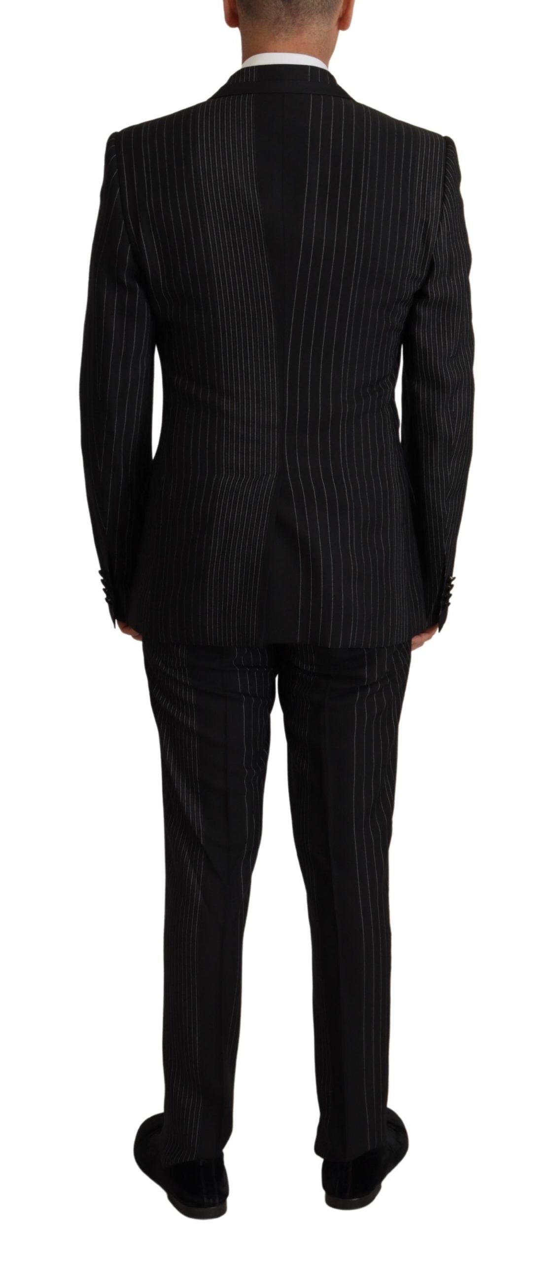 Dolce & Gabbana Schwarz gestreift Rayon Formal 2 Stück Anzug