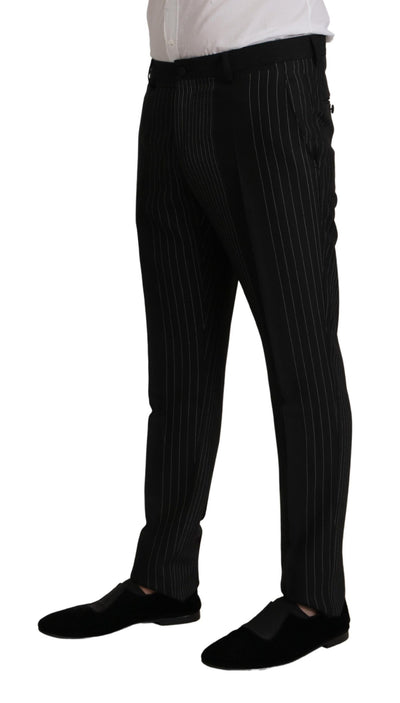 Dolce & Gabbana Schwarz gestreift Rayon Formal 2 Stück Anzug