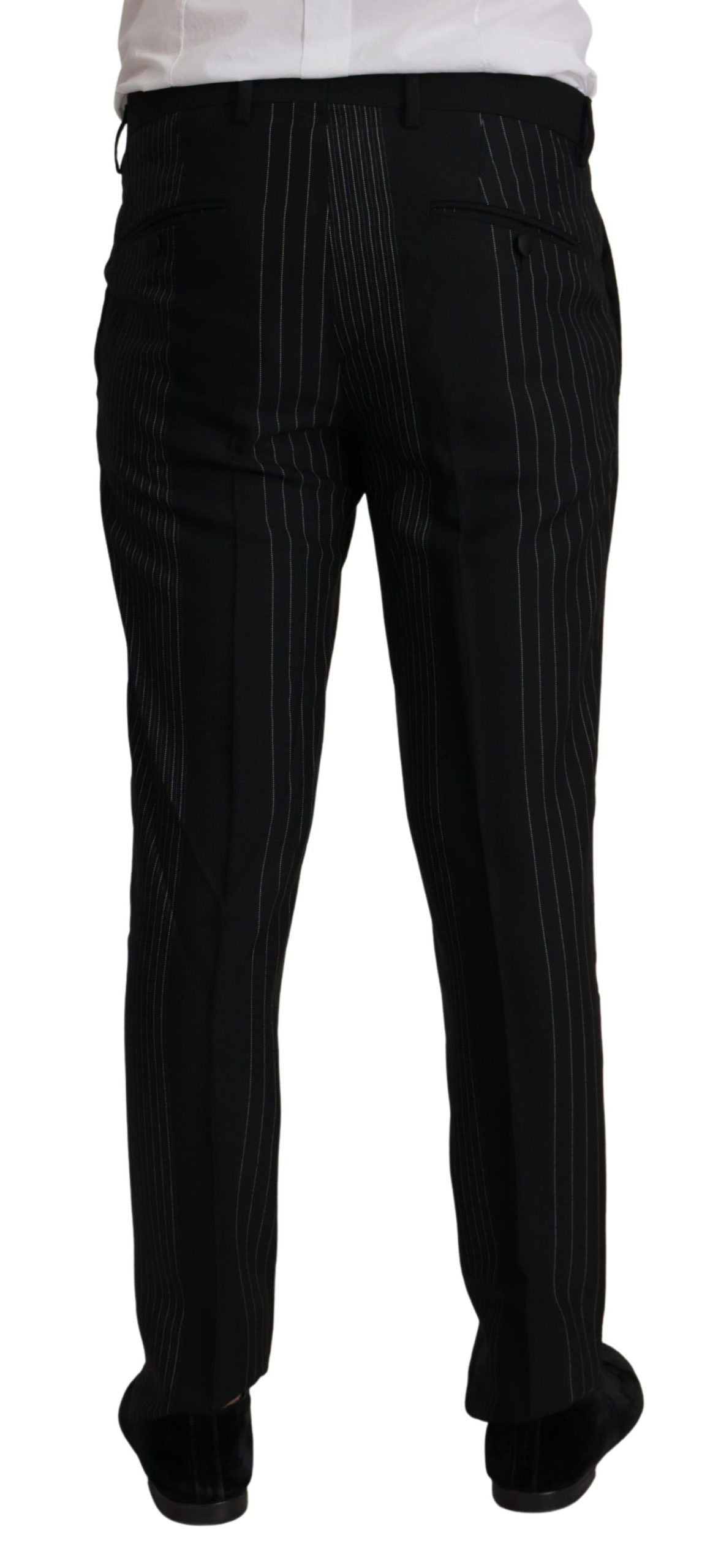 Dolce & Gabbana Schwarz gestreift Rayon Formal 2 Stück Anzug