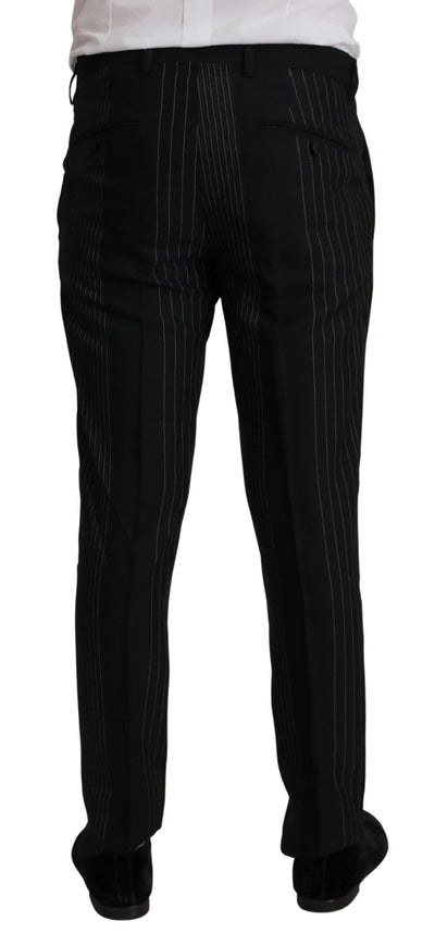 Dolce & Gabbana Schwarz gestreift Rayon Formal 2 Stück Anzug