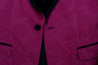 Dolce & Gabbana Rosa Brokatjacke mit Blumenmuster und schmalem Blazer