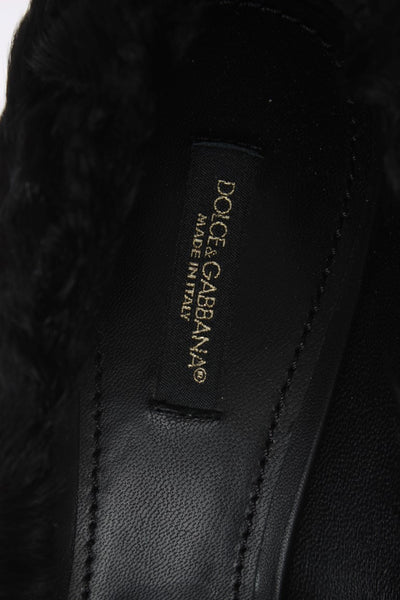 Dolce & Gabbana Schwarze Xiangao Lammfell Leder Pumps