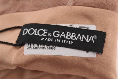 Dolce & Gabbana Beige Wildleder Xiangao Pelz Ellenbogenhandschuhe