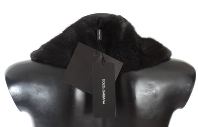 Dolce & Gabbana Schwarzer Nerzpelz-Schulterkragen-Schal