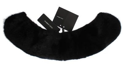 Dolce & Gabbana Schwarzer Nerzpelz-Schulterkragen-Schal