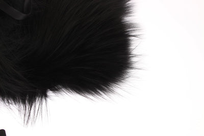 Dolce & Gabbana Schwarzer Fuchspelz-Kragenschal