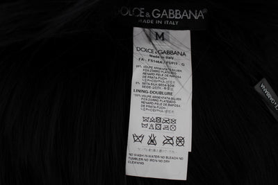 Dolce & Gabbana Schwarzer Fuchs Pelz Schulter Wrap Cover Kragen Schal