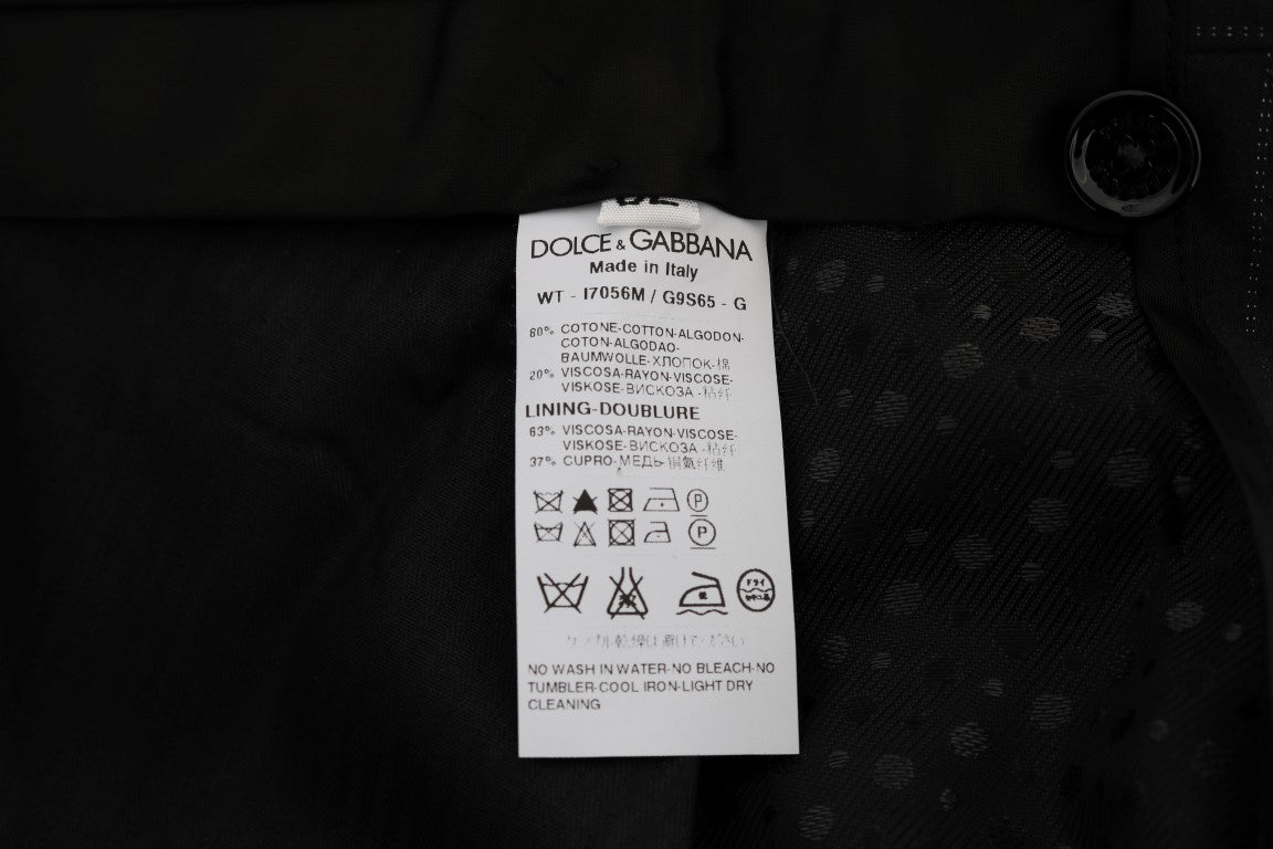 Dolce & Gabbana Blau gestreiftes Baumwollkleid Formelle Hose