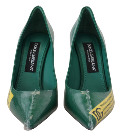 Dolce & Gabbana Grün Leder Absätze Pumps Kunststoff Schuhe
