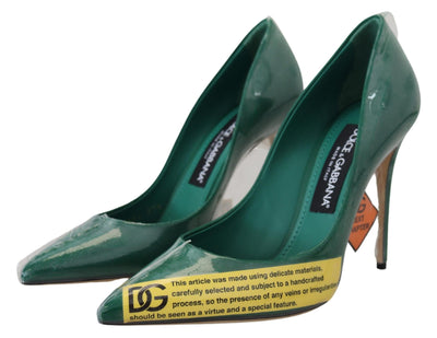 Dolce & Gabbana Grün Leder Absätze Pumps Kunststoff Schuhe