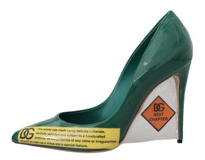 Dolce & Gabbana Grün Leder Absätze Pumps Kunststoff Schuhe
