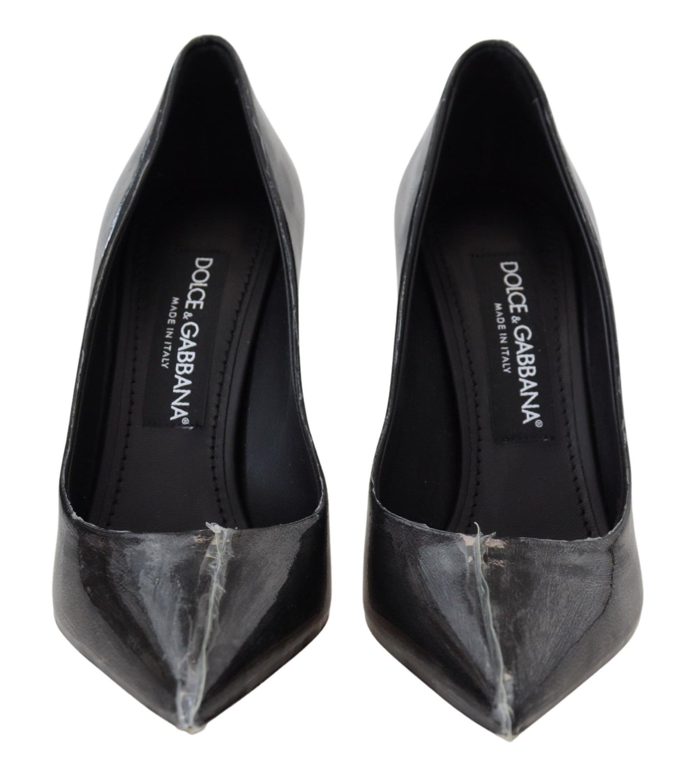 Dolce & Gabbana Schwarze Lederabsätze Pumps Kunststoffummantelte Schuhe