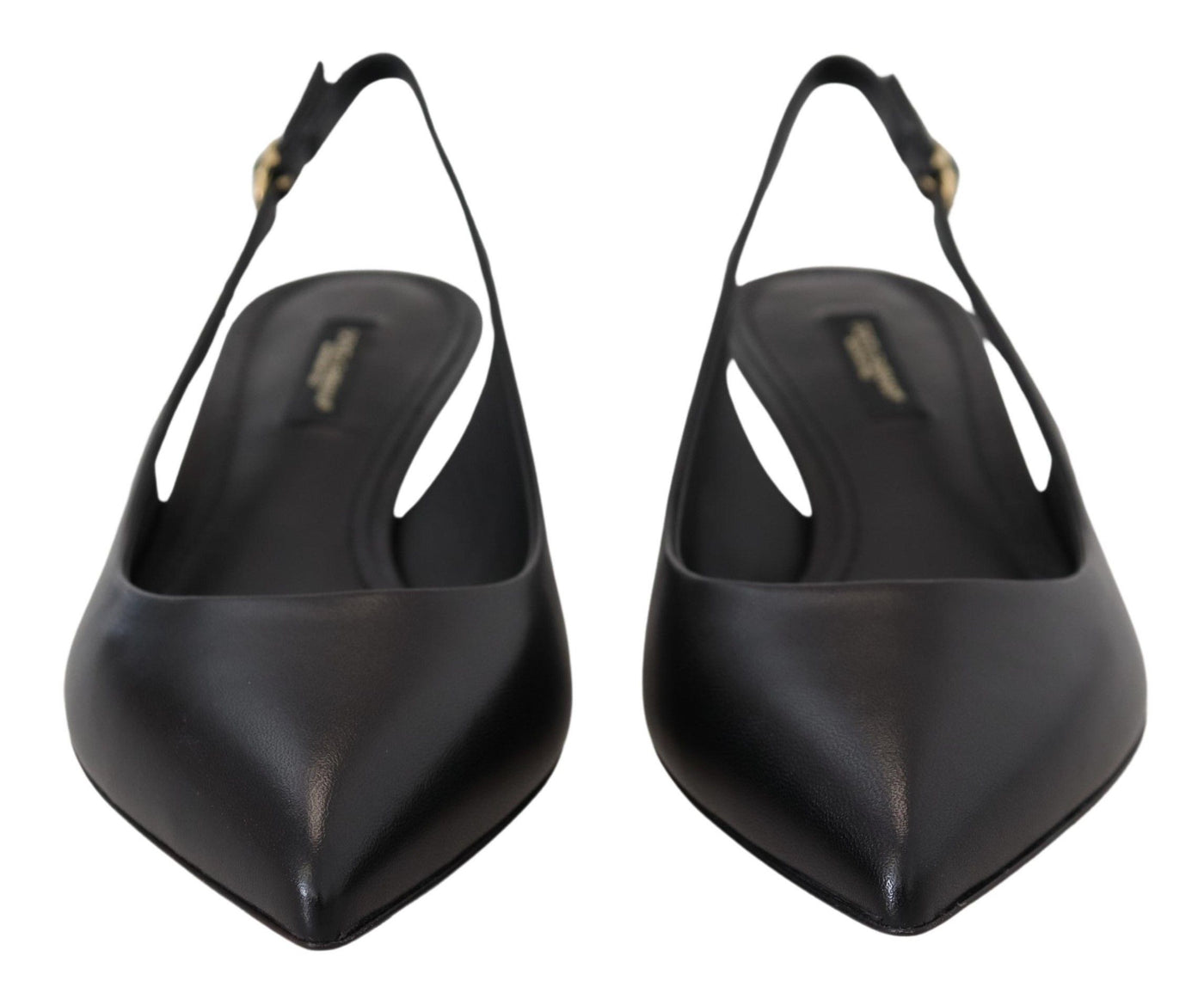 Dolce & Gabbana Schwarz Leder Slingbacks Heels Pumps Schuhe