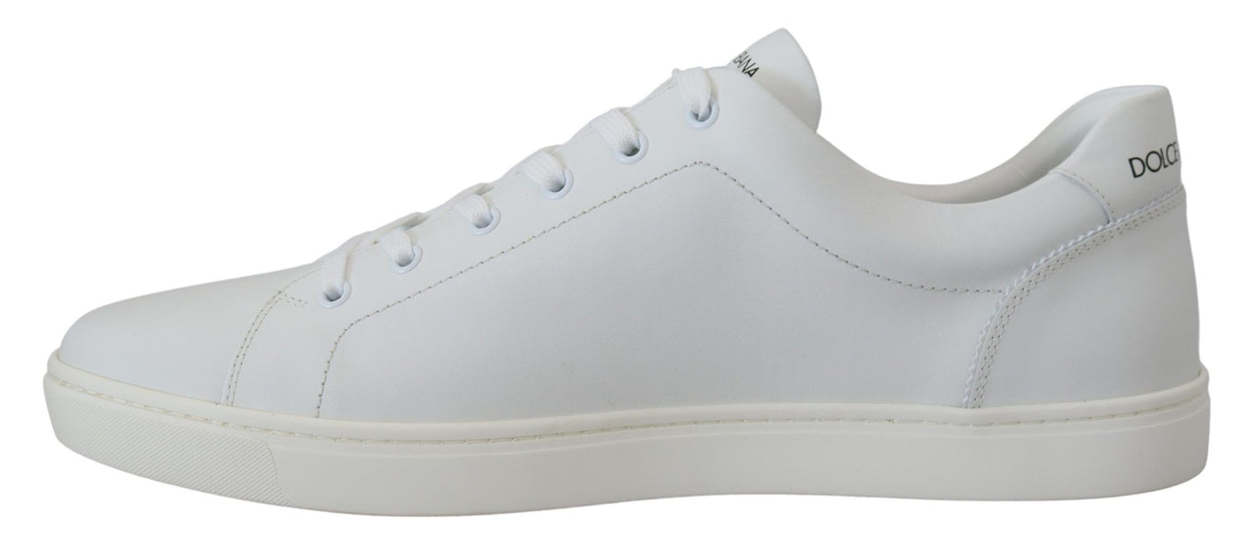 Dolce & Gabbana Weißes Leder DG Logo Casual Turnschuhe Schuhe