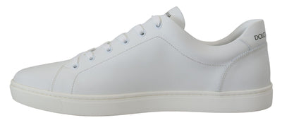 Dolce & Gabbana Weißes Leder DG Logo Casual Turnschuhe Schuhe