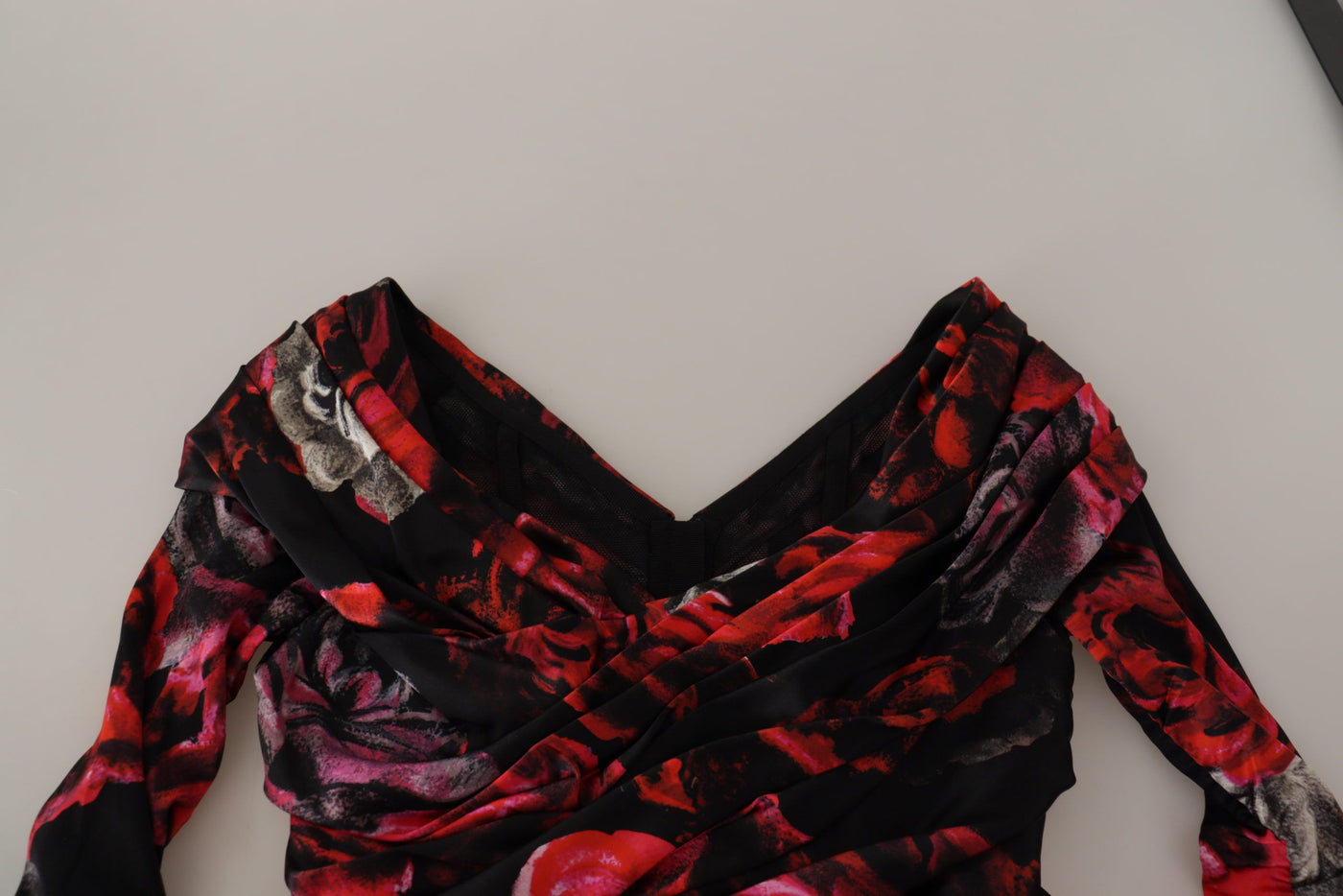 Dolce & Gabbana Schwarzes geblümtes Rosen A-Linien Etuikleid
